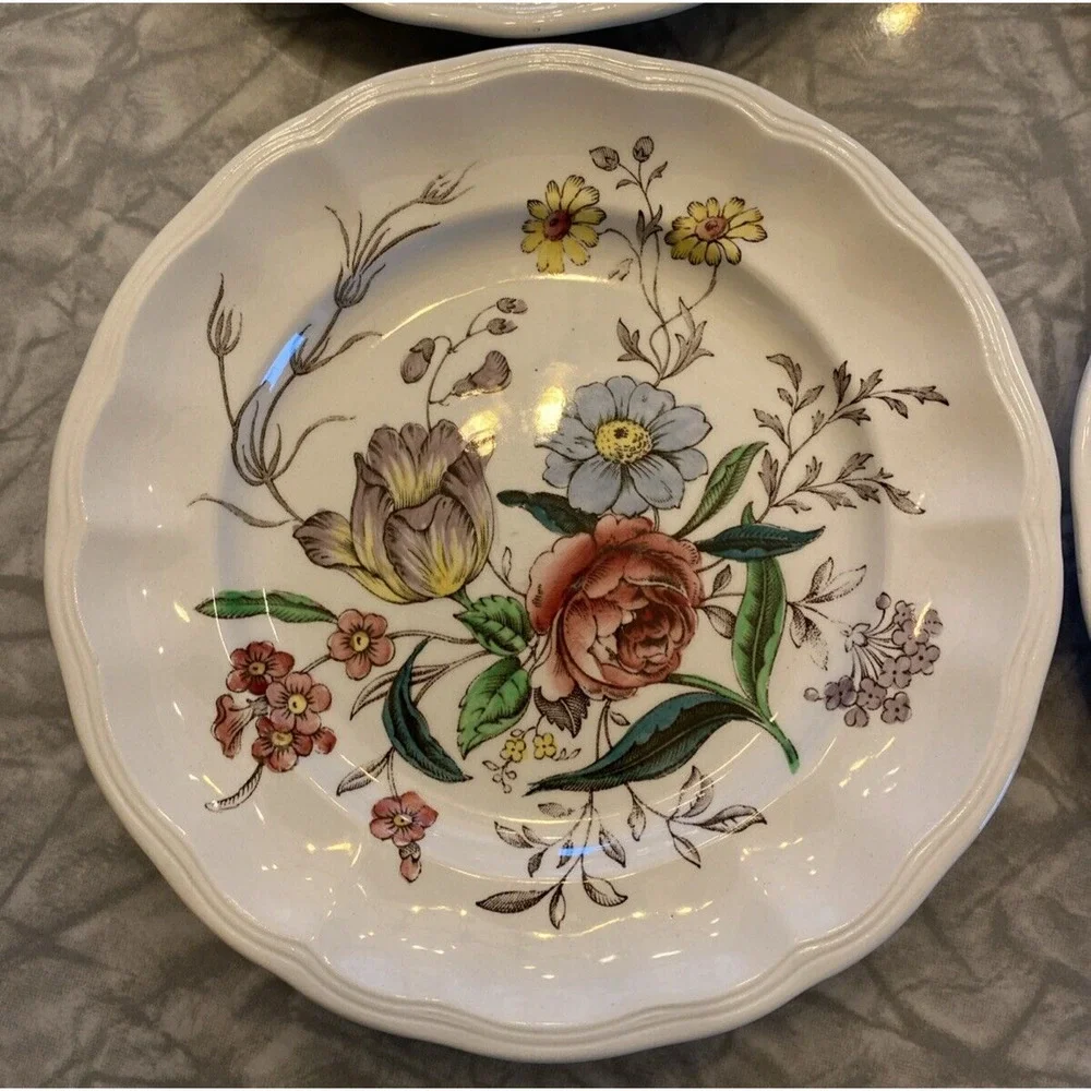 SPODE Copeland Great Britain GAINSBOROUGH Bread PLATES 6.75” Set of 4 Vintage